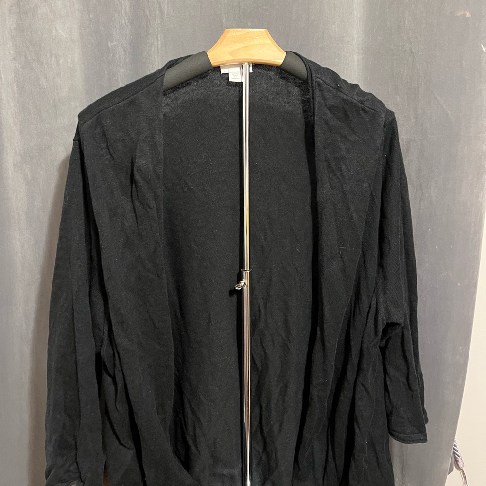 Black Open Front Cardigan